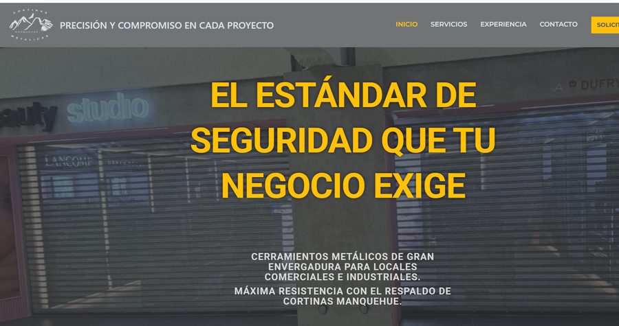 Sitio web Cortinas Manquehue, desarrollado por Softmedia